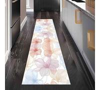 Dppyuxa Sketch Floral Rug Runners for Hallways Non Slip Abstract Line Art Washable Long Runner Rug Modern Flower Kitchen Bedroom Corridor Entryway Floor Mat 60x120cm