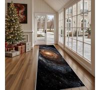 Dppyuxa Space Galaxy Rug Runners for Hallways Non Slip Celestial Starry Washable Long Runner Rug Kitchen Bedroom Corridor Entryway Rugs Futuristic Planet Floor Mat 60x120cm