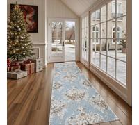 Dppyuxa Washable Runner Rug Baroque Damask Non Slip Hallway Kitchen Carpet Runner Mat for Floor Vintage Floral Rugs Indoor Anti-Slip Traditional Ornamental Rug Entryway 60x210 cm