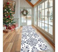 Dppyuxa Watercolor Floral Rug Runners for Hallways Non Slip Abstract Geometric Washable Long Runner Rug Mandala Pattern Kitchen Bedroom Corridor Entryway Floor Mat 60x120cm
