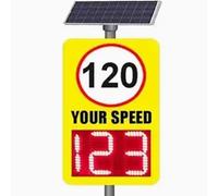 DPQYJPP 50 * 70cm/60 * 90cm/60 * 120cm solar powered radar speed feedback sign, road warning solar radar speed limit sign LED display for highways, speed-limited roads 60 * 120cm