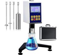 DPQYJPP Digital rotary viscometer with 4 rotors, lab viscosity fluidimeter, with lcd and data output, 6~60 r/min, 1 - 6,000,000mpa·s, for inks, paints, coatings, adhesives, greases 8s