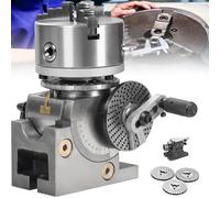 DPQYJPP Dividing head, rotary indexing head 3jaw, 4" 5" 6" 3-jaw chuck semi universal milling set, with chuck+tailstock+dividing plates, for milling grinding drilling machine 6in/160mmchuck