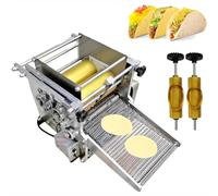 DPQYJPP Electric Tortilla Making Machine, Commercial Corn Tortilla Maker, 2 Mold(4INCH+8INCH) with Non-Stick Coating, 1-5MM Adjustable, for Tortilla Sopes Roti Pita Tortilla Pizza