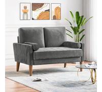 Dprodo 121CM Velvet Love Seat Couch with 2 Pillows in Grey | Size: 1 Pack Dprodo Grey 1 Pack