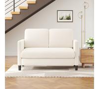 Dprodo 129CM Comfy Teddy Fleece Love Seat Couch, Tool-Free Setup in Beige | Size: 1 Pack Dprodo Beige 1 Pack