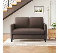 Dprodo 129CM Comfy Teddy Fleece Love Seat Couch, Tool-Free Setup in Brown | Size: 1 Pack Dprodo Brown 1 Pack