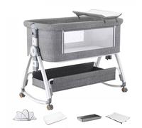 Dprodo 4 in 1 Bassinet, Baby Bassinet Bedside Sleeper with Diaper table in Grey Dprodo Grey