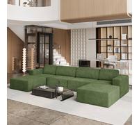 Dprodo Corduroy Modular Sofa, 404CM U Shape Couch, 25V9 in Green Dprodo Green