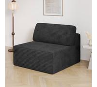 Dprodo Corduroy Modular Sofa, Only Middle Seat, 25V9 in Black Dprodo Black