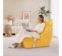 Dprodo Lazy Floor Sofa Couch, Ergonomic Design Fireside Chair in Yellow | Size: 1 Pack Dprodo Yellow 1 Pack