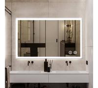 Dprodo LED Bathroom Mirror, Anti-Fog, Dimmable, Wall Mounted in White | Size: 100 cm x 60 cm Dprodo White 100 cm x 60 cm
