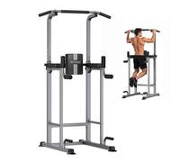 Dprodo Multifunctional Pull-Up Dip Station, 150KG, 7-Height Adjustable in Grey Dprodo Grey