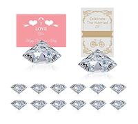 Dproptel 12 Pack Diamond Place Card Holders, Table Number Stands Wedding Place Card Picture Holders, Acrylic Crystal Picture Holders for Tables Wedding Party Centerpieces Decorations (Crystal-Clear)