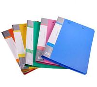 Dproptel 5 Pack A4 File Folder with Double Strong Clips, Punchless Binder, Office Project Folder, Commercial or School Documents File Folder 5 Assorted Bright Colors