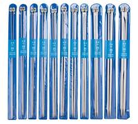 Dproptel Knitting Needles,Stainless Steel Single Pointed Knitting Needles Kit Set Sweater Straight Needle in Different Sizes (11pirs,22pcs,36cm Length)
