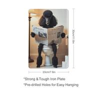 DPSMCZWQ Black Standard Poodle Sitting on The ToiletWall Decor Art Metal Tin Poster Modern Bar Decorations30x20cm