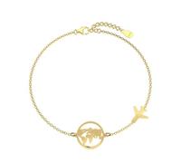 DPSQQ Adjustable Airplane Bracelet for Women 925 Sterling Silver Fly Plane Delicate Bracelets Minimalist Statement Hypoallergenic Chain Jewelry(Gold)