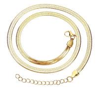DPSQQ Necklace,Girls accessories 2pcs Snake Chain Necklaces Gold Women Clavicle Simple Miss Stainless Steel Birthday Gift(Goldenx3pcs,21x0.5CMx3pcs)
