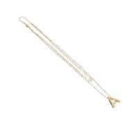 DPSQQ Necklace,Girls accessories Creative Stainless Steel Golden Letter A Pendant Jewelry for Women Birthday Gift(Goldenx4pcs,2.00X1.70X0.50CMx4pcs)