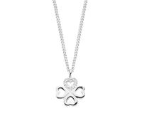 DPT ANTWERP Chance Necklace | Natural White Diamond 8 pc | Silver Rhodium | 925 Sterling Silver | 9.00 x 9.00 x 1.40 mm | Adjustable Sizes (38-40-42cm), 38-40-42 cm, Sterling Silver, Diamond