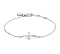 DPT ANTWERP Faith Bracelet | Natural White Diamond 17 pc | Silver Rhodium | 925 Sterling Silver | 14.20 x 9.00 mm | Adjustable Sizes (15.5-16.5-17.5 cm)