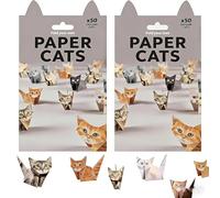 DpTerranubis 2PCS Paper Cats Origami Kit with 100 Sheets, Creative 3D DIY Origami Paper Craft for Adults & Kids, Cute Cat Lover Gift, Desk Decoration & Arts and Crafts Activity Set