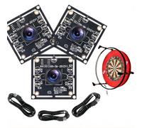DpTerranubis OV9732 Camera Module 100° Set of 3 for Car Darts Dart Camera System, 1280 x 720 HD, 30 fps, USB 2.0, 3 m Cable, High Image Clarity & Wide Angle for Car Scoring and Face Recognition (2M)