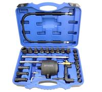 DPTOOL 28 Piece Universal Pneumatic Diesel Injector Removal Tool Kit with Air Air Extractor and Extension Rods Compatible with Benz, Bosch and Siemens Diesel Engines