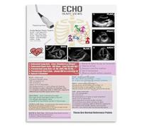 DPURPIWADY Cardiac Ultrasound Views Poster Window Reference Guide For Sonographers Imaging Classroom Study Room Wall-Art(Framed,08x12inch(20x30cm))