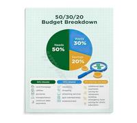 DPURPIWADY Financial Education Poster 50 30 20 Budget System Monthly Spending Plan Reference Wall-Art For Office Study Room(Unframed,08x12inch(20x30cm))