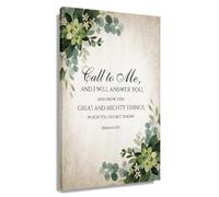 DPURPIWADY Inspirational Poster Call Unto Me Wall-Art Vertical Scripture Print for Home Bedroom Office Faith Based Decor(Framed,16x24inch(40x60cm))