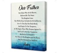 DPURPIWADY The Lords Prayer Canvas Art Print, Our Father Wall Decor with Matthew 6:9-13, Faith-Based Gift for Christian Friends Family(Unframed,12x18inch(30x45cm))