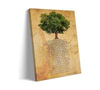 DPURPIWADY The Mighty Oak Poem Wall Art, Vintage Style Inspirational Quotes Poster for Bedroom Office Decor, Nature Lover Gift(Framed,16x24inch(40x60cm))