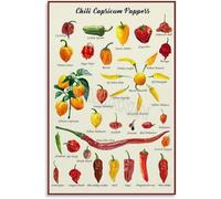 DPURPIWADY The Ultimate Chili Pepper Heat Guide Scoville Units Chart Poster Canvas Wall-Art for Chefs Home Cooks and Sauce Enthusiasts Decor(Unframed,16x24inch(40x60cm))