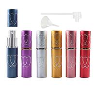 DPWELL 6PCs Refillable Perfume Atomizer Bottle Spray, 10ml Portable Empty Container Refillable Lovely Heart Pattern Empty Sprayer Cologne Dispenser for Travel Outgoing