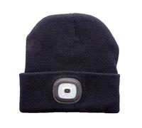 DPWELL New Warm Bright 4LED Lighted Beanie Rechargeable Hands Free Headlamp Flashlight Cap for Finishing Angling Hunting Camping Running Black