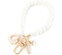 DPWOUM 1Pc Women's Imitation Pearl Chain, Golden Car Key Chain Backpack Key Pendant Accessories Key Ring Charm Gifts, Love Heart Car Keychain，Accessories