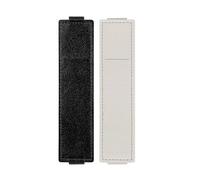 DPWOUM 2Pcs Black Gray Elastic Pen Holder Adjustable PU Leather Pen Sleeve Pouch Stationery Zipper Case with Adjustable Band for Notebook Bible