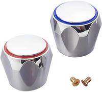 DPWOUM 2Pcs Silver Replacement Cold and Hot Tap Head Covers for Bathroom Kitchen Sink Faucet - Basin/Bath Handle Parts