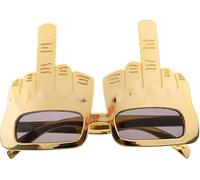 DPWOUM Gold Tricky Middle Finger Sunglasses, Creative Middle Finger Flip Off Hand Shape Finger Silly Funny Party Novelty Sunglasses Novelty Party Eye Glasses Glam，Sunglasses and Eyewear