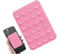 Pink Adhesive Phone Case Holder with Silicone Suction Cup - Phone Holder with Suction Cup | Sticker Tray for Selfie and Video, Housing, MP3 Players and Mobile Phone Accessories