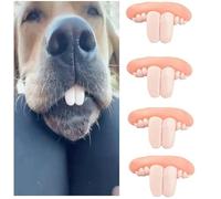 DPWOUM White Fake Teeth Fake Teeth for Dogs,Dog Toys,Funny Dog Teeth Braces, Dog Christmas Costume Suitable Dog Chew Toys Pet Supplies (Medium, 2PCS)