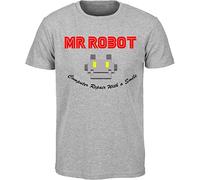 DPX-1 Mens MR Robot Computer Repairs Logo T Shirt TV Series Steel Mountain Eliot Fsociety Evil Corp E (2XL)