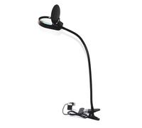 DPXTFJKDS 5X 8X 10X Portable Clamp Type Table Magnifying Desktop Magnifying Glass Gripping Magnifier With 26 LED Lamp(10X)