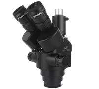 DPXTFJKDS 7X-45X 3.5X-90X Simul-Focal Trinocular Microscope Zoom Stereo Microscope Head 0.5x 2.0x Auxiliary Objective Lens C-mount Camera(Silver)