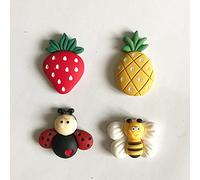 DPXWCCH 4 Pieces Diamond Painting Cover Minders Cover Magnets, Magnetic Cartoon Ladybug Bee Fruit Pineapple Strawberry Cover Holder, 5D Diamond Embroidery Cross Stitch Tool Accessories