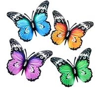 DPZO 4 PCS Large Metal Butterfly Garden Wall Ornaments,Outdoor Metal Garden Wall Art,Butterfly Hanging Ornaments Sgarden Wall Decorations Yard Wall Decor (Butterfly-style (4 Pcs)