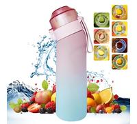 DPZO Air Gour Up Bottle 650ml With 7 sul Flavor Taste Pods, Scented Water Bottle Without Straw-0 Sugar 0 Cree and Water Cup (Gradient Pink+7 Flavor Pods)