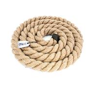 DQ-PP JUTE ROPE | 20m long | 30mm thick | 3-strand | Brown cord from 100% natural fibres | Sailing, transport and industry | DIY, decorations and craft | Home and garden